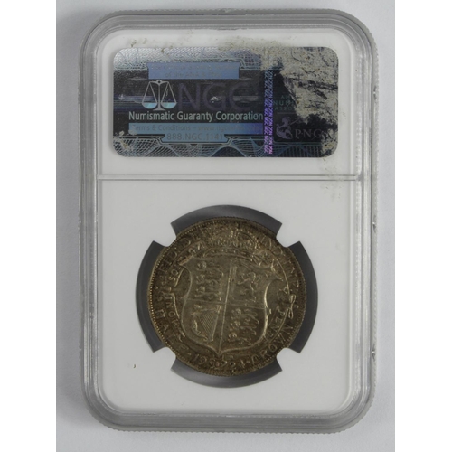 1415 - Halfcrown 1924 slabbed NGC MS 63.