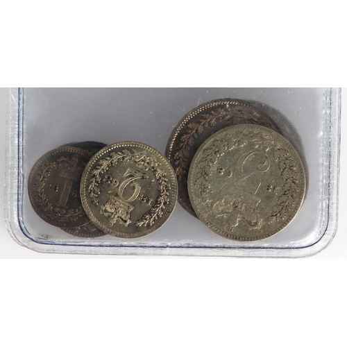 1441 - Maundy (partial) Sets 1841 and 1868: 1841: 4d cleaned GVF, 3d *currency issue* Fine attempted pierci... 