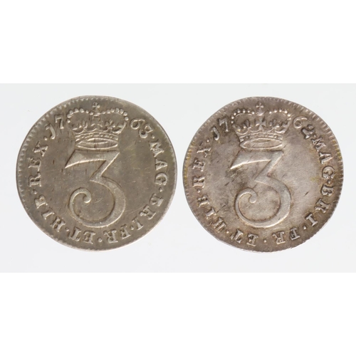 1463 - Maundy Threepences (2): 1762 EF, and 1763 GVF