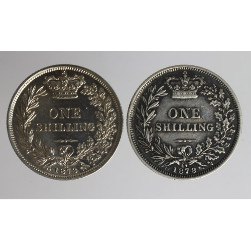 1531 - Shillings (2): 1878 die 47, S.3906A, bold VF, along with 1873 die 37, cleaned GVF