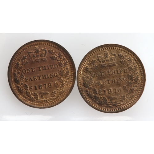 1553 - Third-Farthings x2 (for use in Malta) S.3960: 1876 GEF with lustre, and 1878 AU