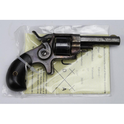 157 - Small Pocket Revolver by Forehand and Wadsworth, calibre .22, barrel length 2.25