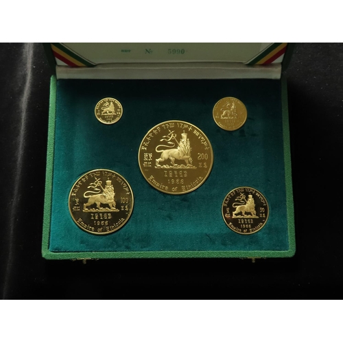 1587 - Ethiopia Gold Proof Set EE1958 (1966): 75th Anniversary of the Birth and 50th Jubilee of the Reign o... 