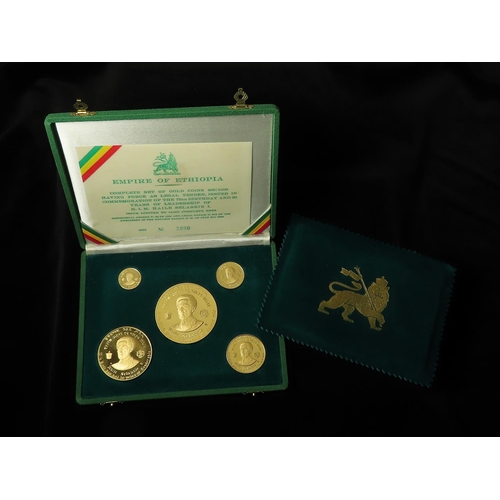 1587 - Ethiopia Gold Proof Set EE1958 (1966): 75th Anniversary of the Birth and 50th Jubilee of the Reign o... 