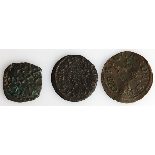 1684 - English Hammered Copper (3): Anglo-Saxon copper Styca of Aethelred II of Northumbria 841-844, moneye... 