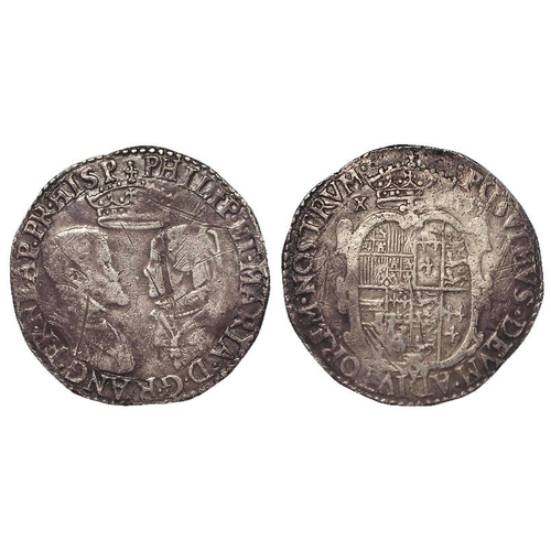 1698 - Philip & Mary silver Shilling, full titles, undated. S.2498. Some scuffs and scratches but a nice ro... 