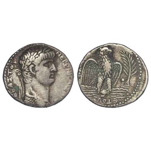 1705 - Roman Provincial: Nero AR Tetradrachm of Syria, Antioch. Obv: Laureate bust of Nero right wearing ae... 