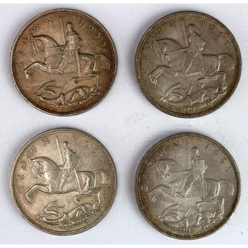 1802 - GB Crowns (4) all George V 1935 . EF - aUnc