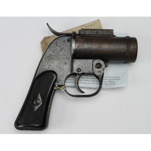 183 - US WW2 Signal Pistol M-8 sideplate marked with triangular stamp 