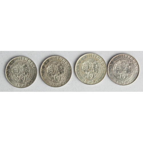 1960 - GB Shillings (4): 1893 VF, 2x 1897 EF and GVF, and 1900 GVF