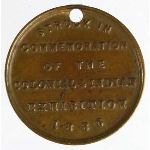 2135 - British Commemorative Medalet (holed for suspension) bronze - diameter 19mm, Indian & Colonial Exhib... 