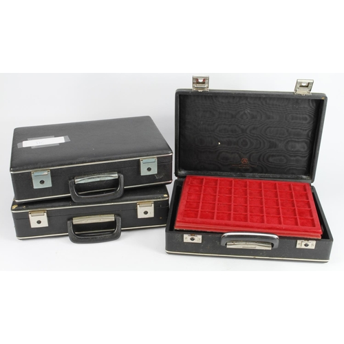 2155 - Coin Cases & Trays: 3x well-used Abafil carry cases (one repaired) full of mixed trays, plus an extr... 