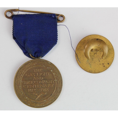 2173 - Gas Light & Coke Company (2) Centenary medal 1912 and 'Public Service' lapel badge.