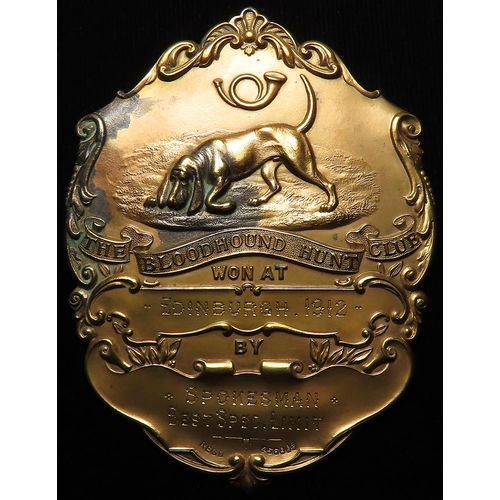 2184 - Hunting related - The Bloodhound Hunt Club bronze plaque/medal won at Edinburgh, 1912 by Spokesman B... 