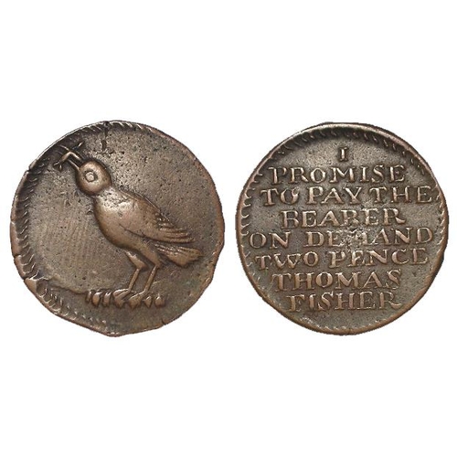 2186 - Ireland, early 18thC Token (c.1730s) Newtownards, County Down, Thomas Fisher copper Twopence VF, rar... 