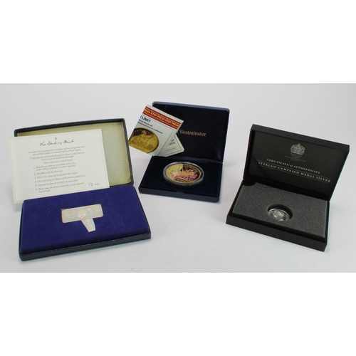 2218 - Silver Medals & Ingots (3): Westminster 'The Golden Jubilee Weekend' Gold Plated Silver Britannia Co... 