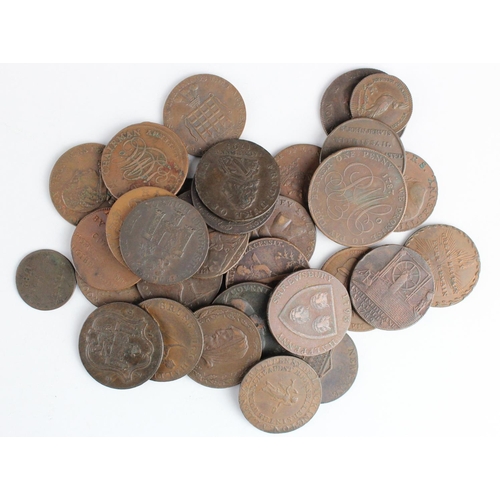 2236 - Tokens, 18thC (33) copper, mostly Halfpennies, Fair to EF, a good assortment.