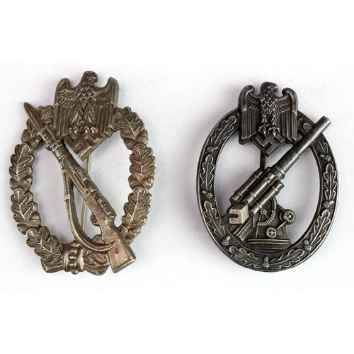 476 - German WW2 Infantry Assault badge and Flak badge