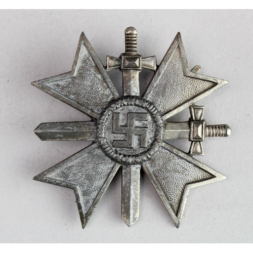 495 - German WW2 War Merit Cross 1st class pinback, maker L/15 stamped