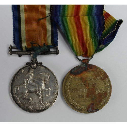 667 - BWM & Victory Medal to 3634 Pte J Joyce C.Gds. (BWM engraved). Also entitled to a QSA with two bars,... 