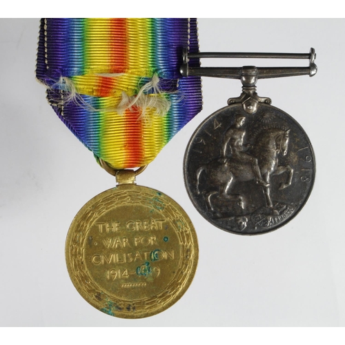 669 - BWM & Victory Medal to 40315 Pte W Clapperton Lan Fus. Served with 1/8th Bn. (2)