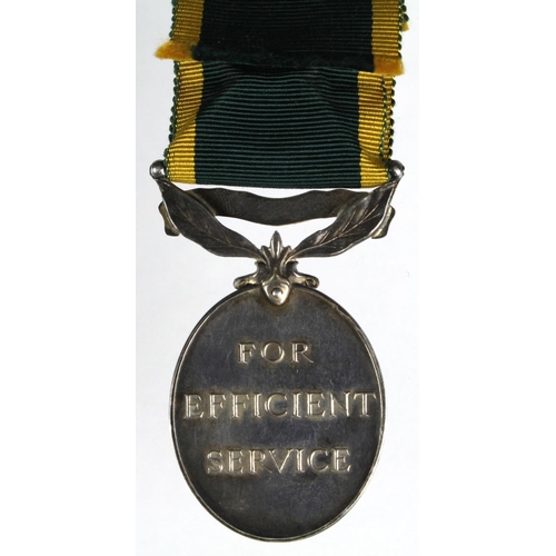 747 - Efficiency Medal GVI with Territorial clasp to (913991 B.Q.M.S. J E A Cornish RA).