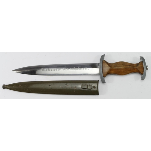 89 - German NPEA Students dagger, Karl Burgsmuller Berlin marked blade, usual inscription to blade