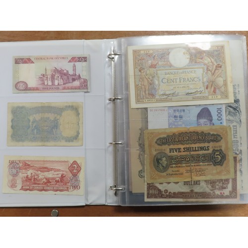 1206 - World (198), a collection in album including East African Currency Board, Tahiti, Malta, Egypt, Tuni... 