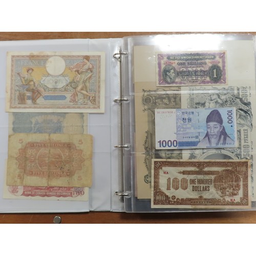 1206 - World (198), a collection in album including East African Currency Board, Tahiti, Malta, Egypt, Tuni... 