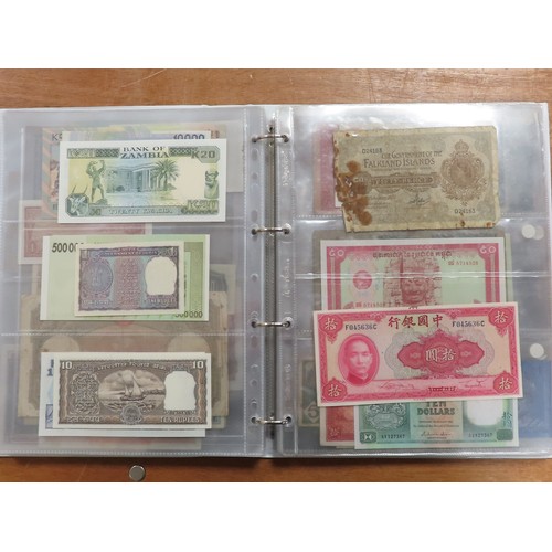 1206 - World (198), a collection in album including East African Currency Board, Tahiti, Malta, Egypt, Tuni... 