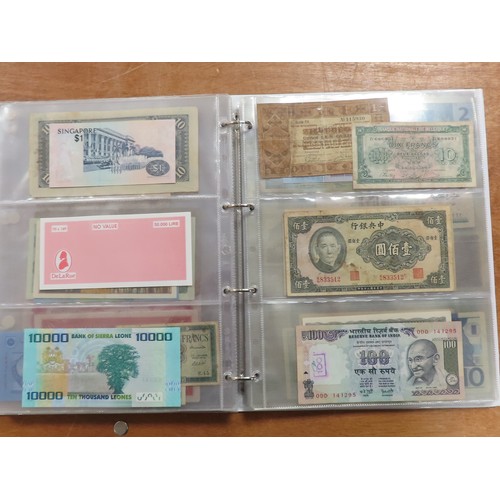 1206 - World (198), a collection in album including East African Currency Board, Tahiti, Malta, Egypt, Tuni... 