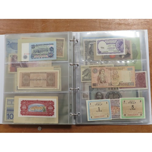 1206 - World (198), a collection in album including East African Currency Board, Tahiti, Malta, Egypt, Tuni... 