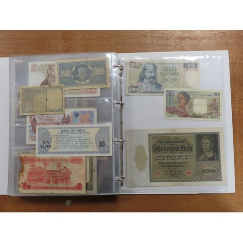 1206 - World (198), a collection in album including East African Currency Board, Tahiti, Malta, Egypt, Tuni... 