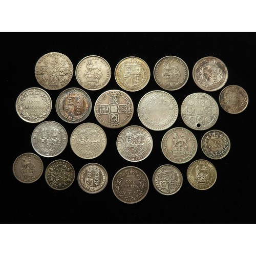 1993 - GB Silver Coins (37) 18th-20thC selected better pieces, mixed grade.