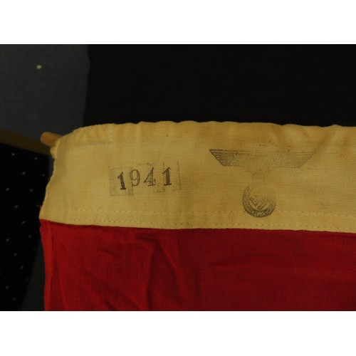 323 - German Nazi Hitler youth flag dated on spine 1941.