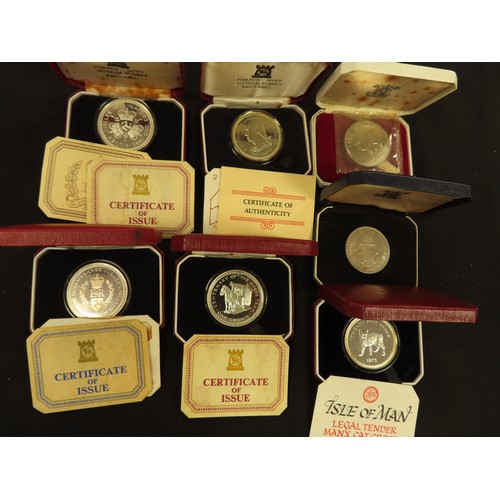 1712 - Assortment of mainly GB / Isle of Man silver proofs / proof sets purchased in the 1970s. aUnc/aFDC