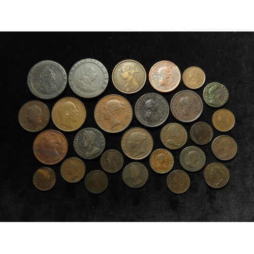 1780 - GB Copper & Bronze (160) 17th-20thC assortment, mixed grade.