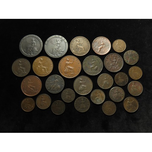 1780 - GB Copper & Bronze (160) 17th-20thC assortment, mixed grade.