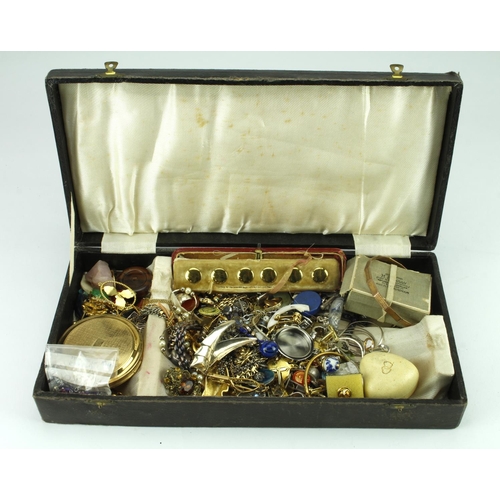 190 - Box of assorted silver, mixed metal and costume jewellery