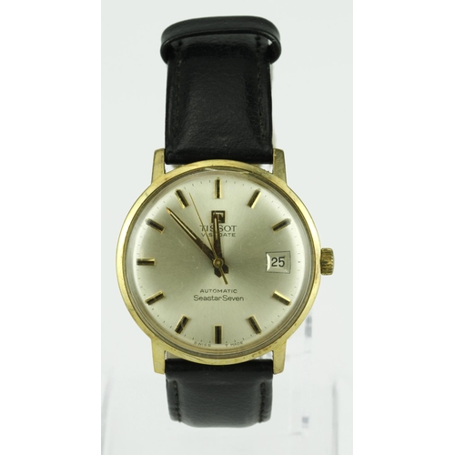 579 - Gents 9ct gold cased Tissot Visodate Seastar Seven automatic wristwatch. Working when catalogued