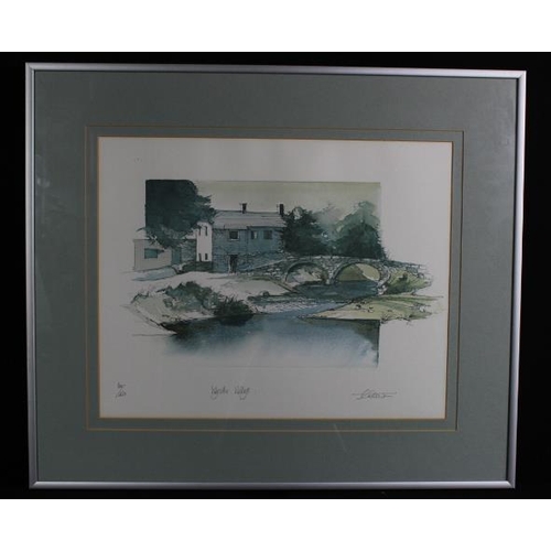 660 - A Geoffrey Cowton signed, limited edition print (no. 60/450) titled Wycoller Village approx 38cm x 3... 