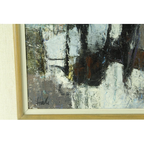 692 - Helen Hale. Oil on board entitled 'Hampstead Ponds,' label to reverse.  54.5cm x 50cm frame, (painti... 