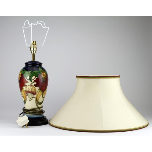 790 - Moorcroft 'Anna Lily' Lamp by Nicola Slaney. 1st quality with shade. Height measures 40cm to light f... 