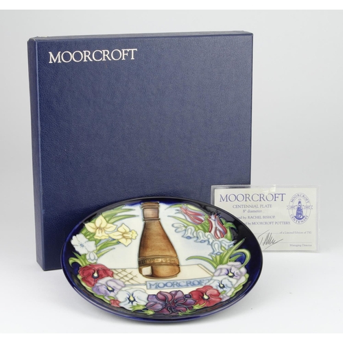 794 - Moorcroft 'Centennial plate'. Limited edition (no.669/750) with certification by Rachel Bishop. Boxe... 