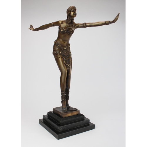 859 - 20th Century Art Deco style bronze of a dancer in the manner of 