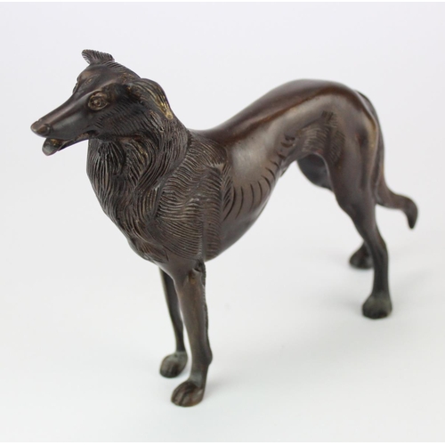 865 - Bronze Dog approx 16.5cm tall and 20cm long