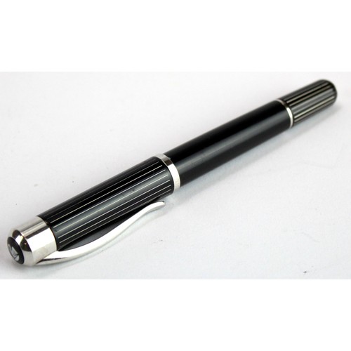 858 - Pelikan metal striped rollerball pen