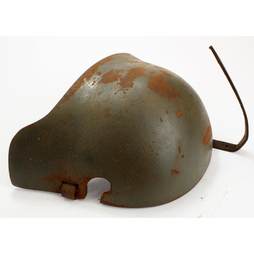 1089 - Imperial German Stalhelm sniper visor plate, very heavy, field grey, surface rust, many copies exist... 