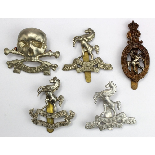 1193 - Badges (5) all military and original comprising Army Remount Service (George V), 17th/21st. Lancers,... 