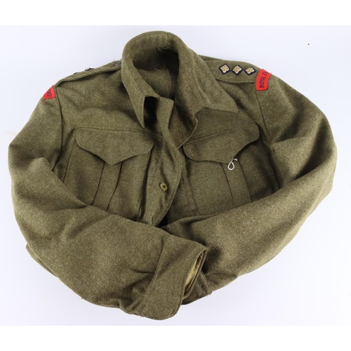 1765 - WW2 1940 pattern Canadian made officers battle dress blouse to a Captain in the Royal Engineers.